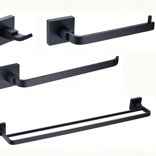 Bathroom Accessory Set Contemporary Brass 4pcs - Hotel bath Toilet Paper Holders / Robe Hook / tower bar Wall Mounted