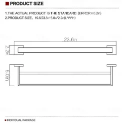 Bathroom Accessory Set Matte Black Contain with Tower Rack/Toilet Paper Holder/Robe Hook/Toilet Brush Holder Stainless Steel Wall Mounted 4PCS Painted Finish