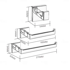 Bathroom Accessory Set New Design / Creative Contemporary / Modern Metal 3pcs - Bathroom Wall Mounted