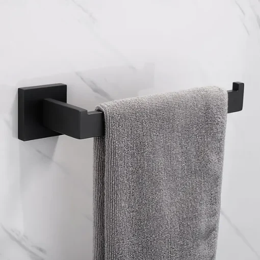 Bathroom Accessory Set New Design Include Robe Hook Toilet Paper Holder and Towel Rack Antique Wall Mounted Matte Black 3pcs