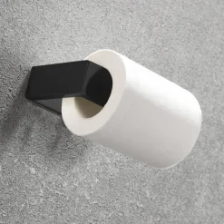 Bathroom Accessory Set, Self-adhesive Matte Black Stainless Steel Hardware Include Robe Hook, Towel Bar, Towel Holder, Toilet Paper Holder,for Home and Hotel