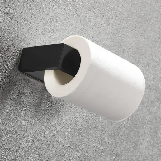 Bathroom Accessory Set, Self-adhesive Matte Black Stainless Steel Hardware Include Robe Hook, Towel Bar, Towel Holder, Toilet Paper Holder,for Home and Hotel