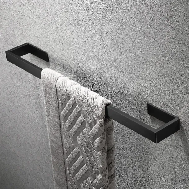 Bathroom Accessory Set, Self-adhesive Matte Black Stainless Steel Hardware Include Robe Hook, Towel Bar, Towel Holder, Toilet Paper Holder,for Home and Hotel