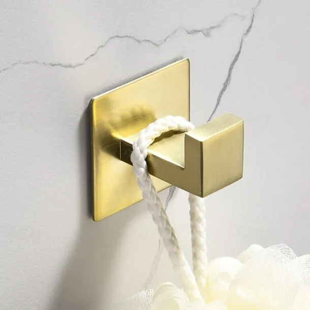 Bathroom Accessory Set Stainless Steel New Design Include Toilet Paper Holder and Robe Hooks Self-adhesive Wall Mounted 1 set