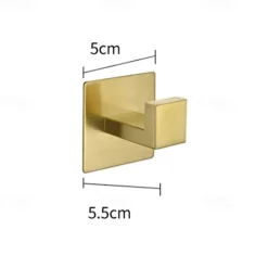 Bathroom Accessory Set Stainless Steel New Design Include Toilet Paper Holder and Robe Hooks Self-adhesive Wall Mounted 1 set