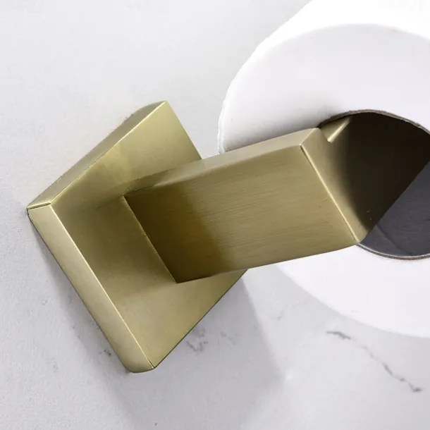 Bathroom Accessory Set Stainless Steel Include Single Towel Bar Toilet Paper Holder Robe Hook and Towel Shelf Wall Mounted Golden 1 or 3 or 4 pcs