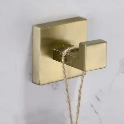 Bathroom Accessory Set Stainless Steel Include Single Towel Bar Toilet Paper Holder Robe Hook and Towel Shelf Wall Mounted Golden 1 or 3 or 4 pcs