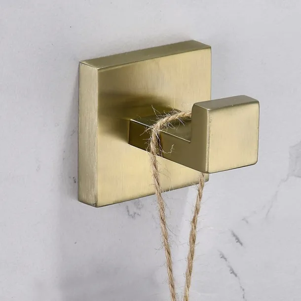 Bathroom Accessory Set Stainless Steel Include Single Towel Bar Toilet Paper Holder Robe Hook and Towel Shelf Wall Mounted Golden 1 or 3 or 4 pcs