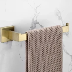Bathroom Accessory Set Stainless Steel Include Single Towel Bar Toilet Paper Holder Robe Hook and Towel Shelf Wall Mounted Golden 1 or 3 or 4 pcs