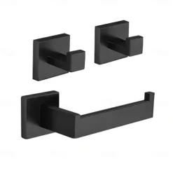 Bathroom Accessory Set Stainless Steel Include Towel Bar/Robe Hook/Toilet Paper Holder/Bathroom Tower Rack Matte Black 1or3or4pcs