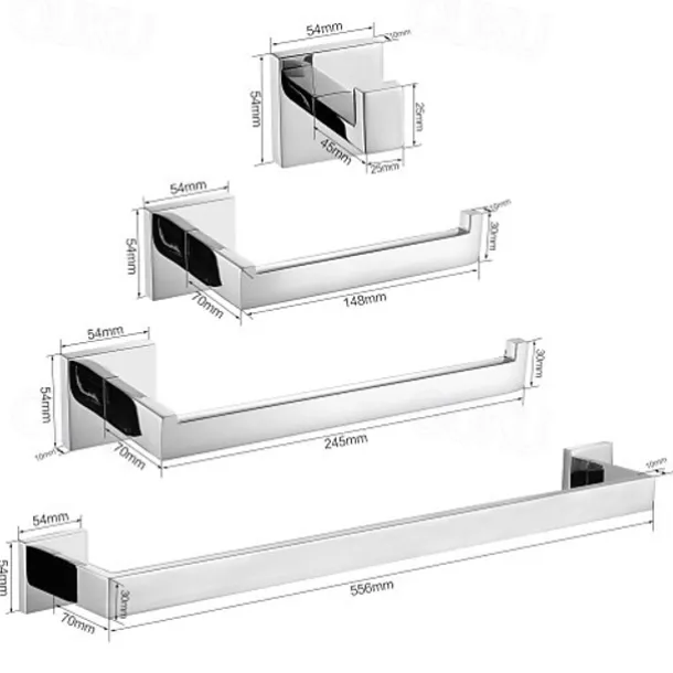 Bathroom Accessory Set Stainless Steel Include Towel Bar/Robe Hook/Toilet Paper Holder/Bathroom Tower Rack Matte Black 1or3or4pcs