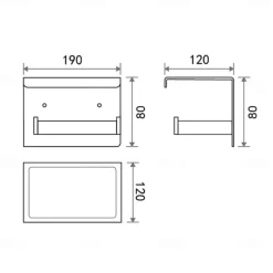 Bathroom Accessory Stainless Steel Include Robe Hook, Towel Bar, Towel Holder, Toilet Paper Holder with Shelf for Phone and Wash Supplies, Matte Black Bathroom