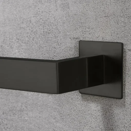 Bathroom Accessory Toilet Paper Holder / Robe Hook and Single Towel Rod New Design Self-adhesive Stainless Steel Wall Mounted Matte Black