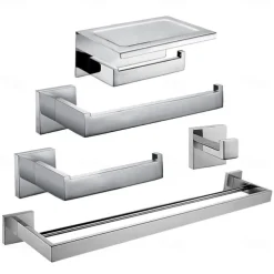 Bathroom Accessory Towel Bar/Robe Hook/Bath Towel Rack and Toilet Paper Holder New Design Multifunction Stainless Steel Bathroom Wall Mounted