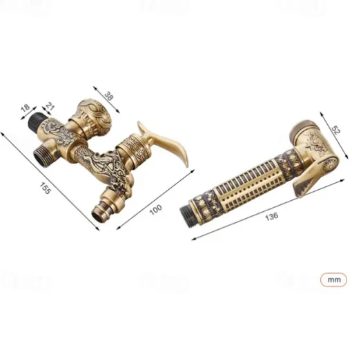 Bathroom Bidet Shower Sprayer Brass Toilet Douche Hygienic Cleaning Head Set Tap
