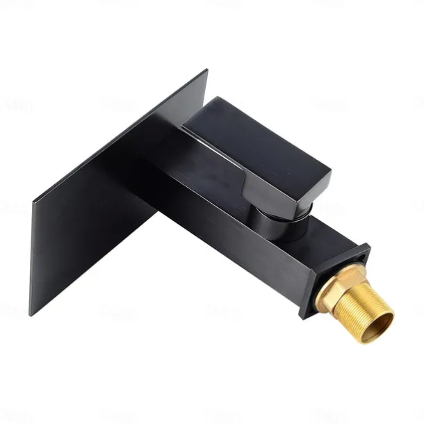 Bathroom Faucet LED Waterfall Spout 3 Color Changes with Temperature, Sink Mixer Mono Basin Taps, Single Handle One Hole Brass Washroom Vessel Tap Deck Mounted