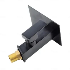 Bathroom Faucet LED Waterfall Spout 3 Color Changes with Temperature, Sink Mixer Mono Basin Taps, Single Handle One Hole Brass Washroom Vessel Tap Deck Mounted