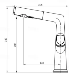 Bathroom Faucet Pull Out Basin Taps, Single Handle Vessel Taps with Cold and Hot Hose