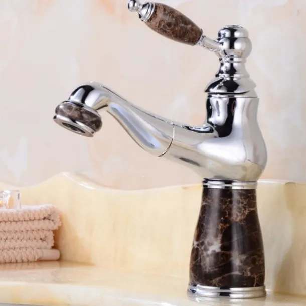 Bathroom Faucet Sink Mixer Basin Taps Short/Tall, Single Ceramic Handle Vessel Taps with Cold and Hot Hose for Washroom Bath