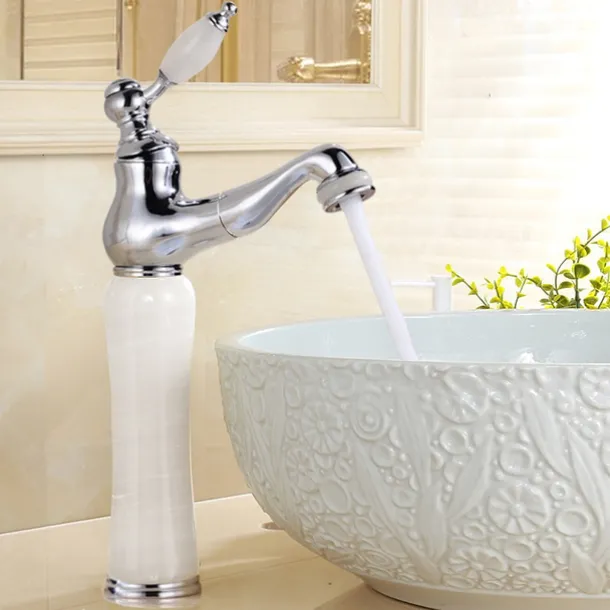 Bathroom Faucet Sink Mixer Basin Taps Short/Tall, Single Ceramic Handle Vessel Taps with Cold and Hot Hose for Washroom Bath