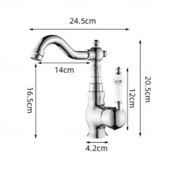 Bathroom Faucet Sink Mixer Basin Taps with Cold and Hot Hose, Deck Mounted Vessel Tap