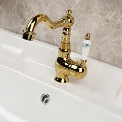 Bathroom Faucet Sink Mixer Basin Taps with Cold and Hot Hose, Deck Mounted Vessel Tap