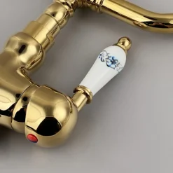 Bathroom Faucet Sink Mixer Basin Taps with Cold and Hot Hose, Deck Mounted Vessel Tap