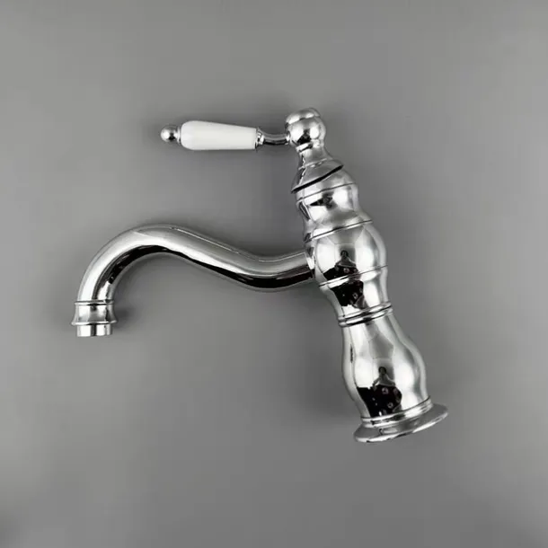 Bathroom Faucet Sink Mixer Basin Taps Deck Mounted, Washroom Vessel Water Brass Tap Single Handle One Hole Golden Chrome