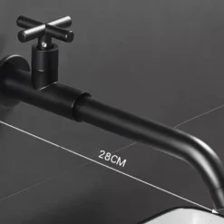 Bathroom Faucet Sink Only Cold Water Basin Taps Wall Mounted, 360 Rotates Single Handle Antique Brass Washroom Vessel Tap Black Chrome Golden White