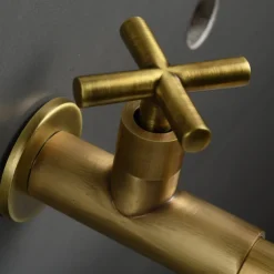 Bathroom Faucet Sink Only Cold Water Basin Taps Wall Mounted, 360 Rotates Single Handle Antique Brass Washroom Vessel Tap Black Chrome Golden White