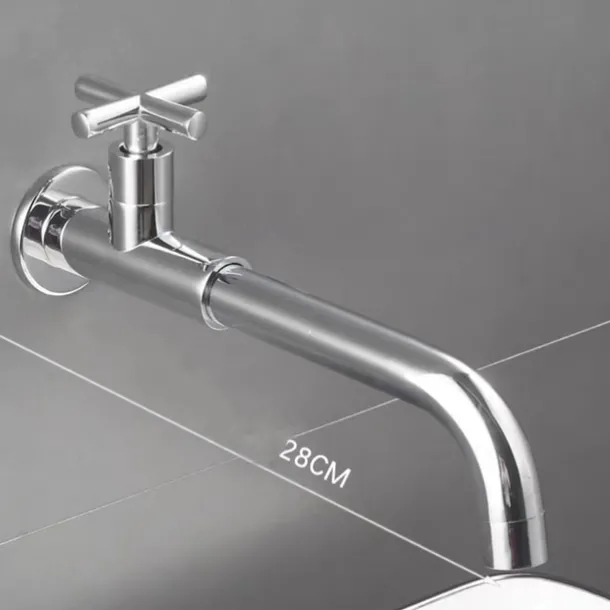 Bathroom Faucet Sink Only Cold Water Basin Taps Wall Mounted, 360 Rotates Single Handle Antique Brass Washroom Vessel Tap Black Chrome Golden White