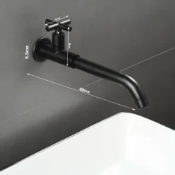 Bathroom Faucet Sink Only Cold Water Basin Taps Wall Mounted, 360 Rotates Single Handle Antique Brass Washroom Vessel Tap Black Chrome Golden White