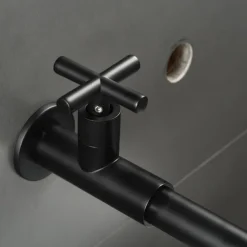 Bathroom Faucet Sink Only Cold Water Basin Taps Wall Mounted, 360 Rotates Single Handle Antique Brass Washroom Vessel Tap Black Chrome Golden White