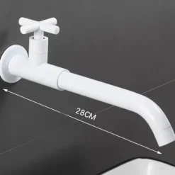 Bathroom Faucet Sink Only Cold Water Basin Taps Wall Mounted, 360 Rotates Single Handle Antique Brass Washroom Vessel Tap Black Chrome Golden White