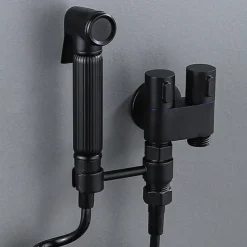 Bathroom Handheld Shower Bidet Shattaf Sprayer Wall Mount, Toilet Hand Held Bidet Shower Spray Wall Mounted Diaper Bathing Pets Feminine Hygiene Cleaning