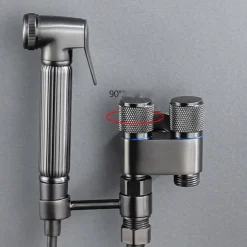 Bathroom Handheld Shower Bidet Shattaf Sprayer Wall Mount, Toilet Hand Held Bidet Shower Spray Wall Mounted Diaper Bathing Pets Feminine Hygiene Cleaning