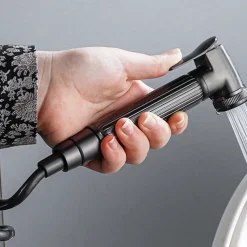 Bathroom Handheld Shower Bidet Shattaf Sprayer Wall Mount, Toilet Hand Held Bidet Shower Spray Wall Mounted Diaper Bathing Pets Feminine Hygiene Cleaning