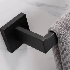 Bathroom Hardware Accessory Set,Stainless Steel Contain with Towel Bar,Robe Hook, Toliet Paper Holder and Bathroom Rack Wall Mounted Polished/Brushed/Painted Finishes