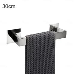 Bathroom Hardware Accessory Set,Self-Adhesive Wall Mounted Robe Hook,Chrome Stainless Steel Towel Bar, Towel Holder, Toilet Paper Holder