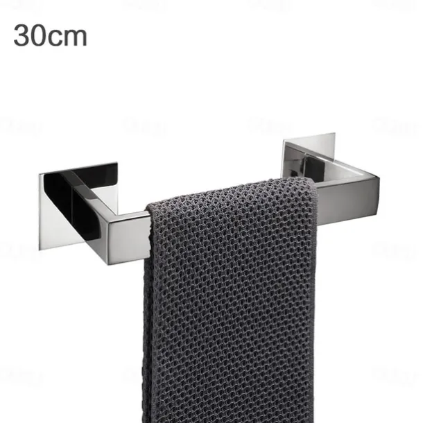 Bathroom Hardware Accessory Set,Self-Adhesive Wall Mounted Robe Hook,Chrome Stainless Steel Towel Bar, Towel Holder, Toilet Paper Holder