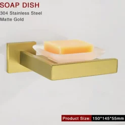 Bathroom Hardware Accessories Stainless Steel Wall Mounted Brushed Nickel Towel Bar Hand Towel Holder Toilet Paper Holder Robe Towel Hook Coat Hook Towel Bar (Gold)