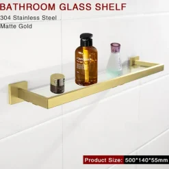 Bathroom Hardware Accessories Stainless Steel Wall Mounted Brushed Nickel Towel Bar Hand Towel Holder Toilet Paper Holder Robe Towel Hook Coat Hook Towel Bar (Gold)