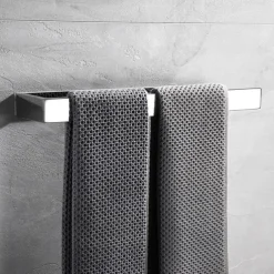Bathroom Hardware Accessory Set Self-adhesive 304 Stainless Steel Include Robe Hook, Towel Bar, Towel Holder and Toilet Paper Holder Silver 1or3or4 pcs