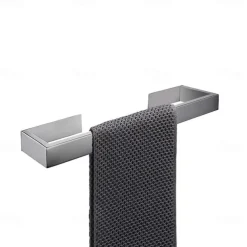 Bathroom Hardware Accessory Set Self-adhesive 304 Stainless Steel Include Robe Hook, Towel Bar, Towel Holder and Toilet Paper Holder Silver 1or3or4 pcs