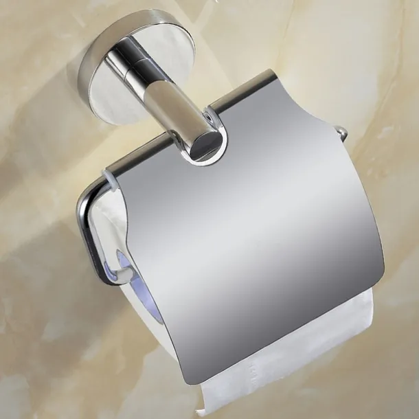 Bathroom Hardware Accessory Towel Ring/Toilet Paper Holder/Robe Hook/Soap Dish and Towel Holder Stainless Steel Wall Mounted Silver