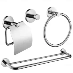 Bathroom Hardware Accessory Towel Ring/Toilet Paper Holder/Robe Hook/Soap Dish and Towel Holder Stainless Steel Wall Mounted Silver
