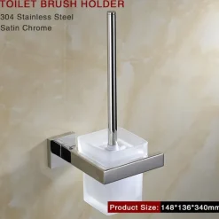 Bathroom Hardware Accessories Stainless Steel Wall Mounted Brushed Nickel Towel Bar Hand Towel Holder Toilet Paper Holder Robe Towel Hook Coat Hook Towel Bar (Bright Silver)