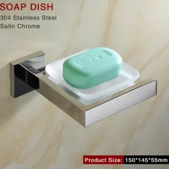 Bathroom Hardware Accessories Stainless Steel Wall Mounted Brushed Nickel Towel Bar Hand Towel Holder Toilet Paper Holder Robe Towel Hook Coat Hook Towel Bar (Bright Silver)