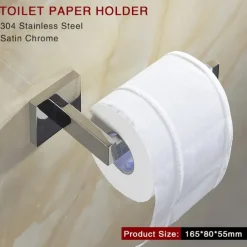 Bathroom Hardware Accessories Stainless Steel Wall Mounted Brushed Nickel Towel Bar Hand Towel Holder Toilet Paper Holder Robe Towel Hook Coat Hook Towel Bar (Bright Silver)