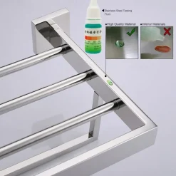 Bathroom Hardware Accessories Stainless Steel Wall Mounted Brushed Nickel Towel Bar Hand Towel Holder Toilet Paper Holder Robe Towel Hook Coat Hook Towel Bar (Bright Silver)